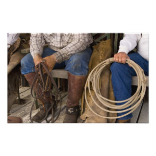 Impression Photo Amérique du Nord, États-Unis. Cowboys se détendant