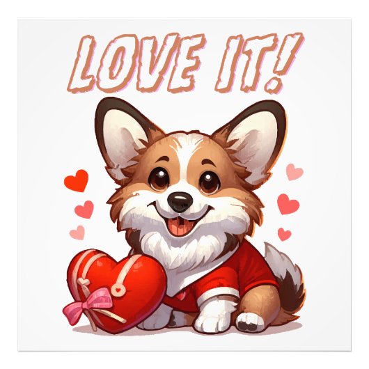 Impression Photo Amour de Corgi Mignon (Devant)