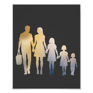 Impression Photo Amour de la famille Bonne vie Illustration Silhoue