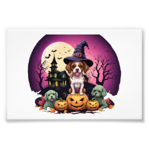 Impression Photo Amoureux de chien d'Halloween d'automne