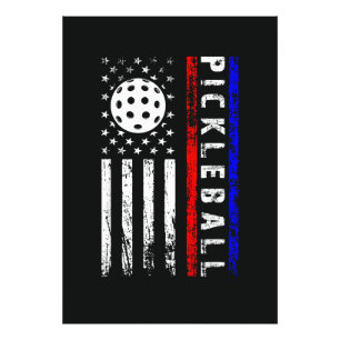 Impression Photo Amoureux de Pickleball Drapeau Américain 4 Juillet