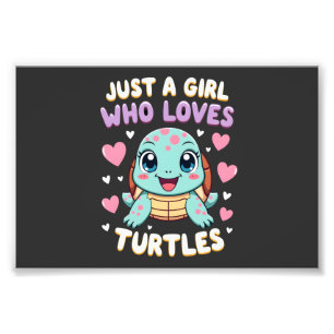 Impression Photo Amoureux des tortues de mer juste une fille qui ai