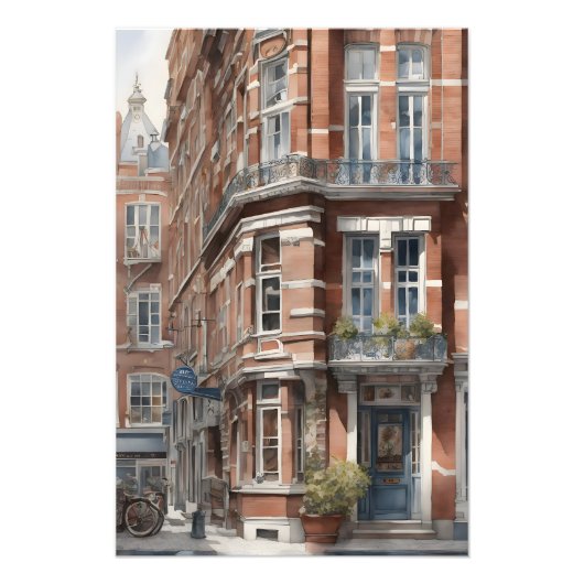 Impression Photo Amsterdam aquarelle (Devant)