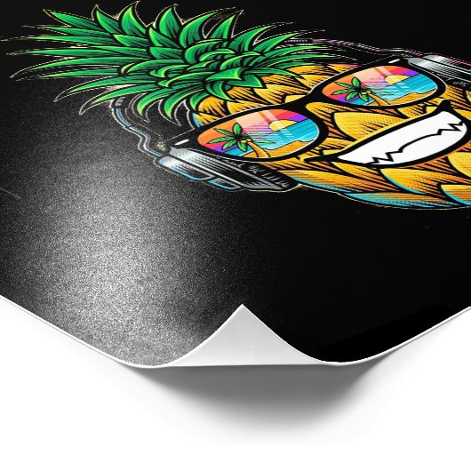 Impression Photo ananas avec lunettes (Coin)