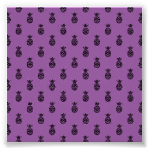 Impression Photo Ananas Tropical Fruit d'Été Violet Noir