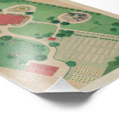 Impression Photo Ancienne affiche de plan de jardin (Coin)