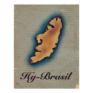 Impression Photo Ancienne carte mythologique du Hy-Brésil