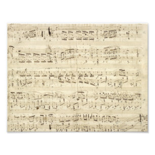 Impression Photo Anciennes Notes de Musique - Partition de Chopin