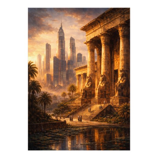 Impression Photo Ancient Egypt Future Skyline Art (Devant)