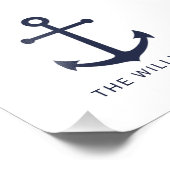 Impression Photo Ancre bleue marine et nom personnalisé (Coin)