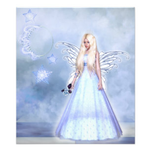 Impression Photo Ange femelle en bleu