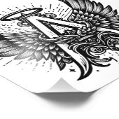 Impression Photo Angel Alphabet A Initiale Dernière Ailes Halo (Coin)