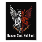 Impression Photo Angel et diable demi-ciel envoyé Enfer Bent (Devant)