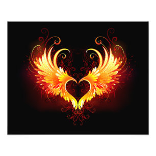 Impression Photo Angel Fire Heart with Wings