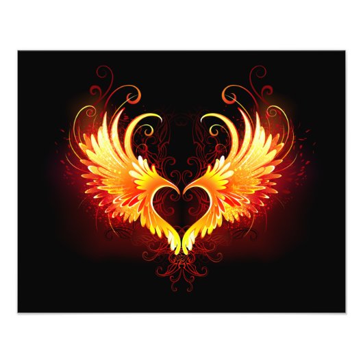 Impression Photo Angel Fire Heart with Wings (Devant)