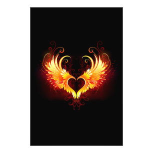 Impression Photo Angel Fire Heart with Wings