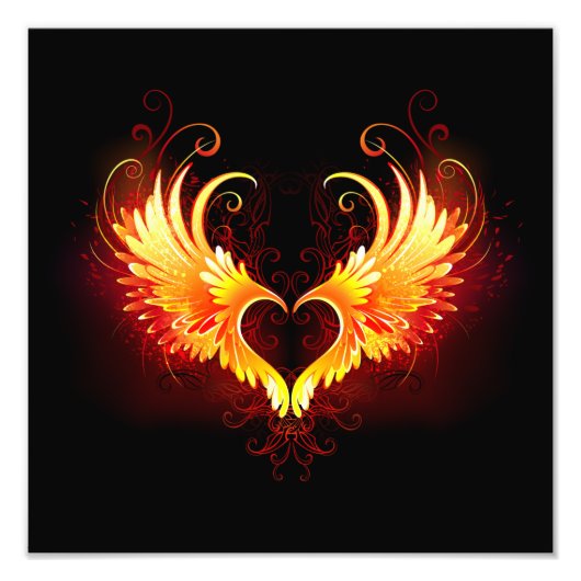 Impression Photo Angel Fire Heart with Wings (Devant)