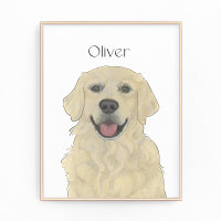Anglais personnalisé Golden Retriever Dog Art
