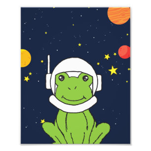 Impression Photo Animal de l'astronaute de grenouille avec Clipart 