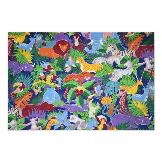 Impression Photo Animaux de jungle colorés (Devant)