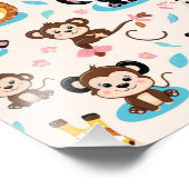 Impression Photo Animaux de zoo bébés adorables motif sans couture (Coin)