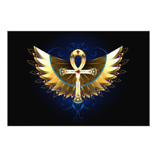 Impression Photo Ankh or avec ailes