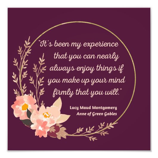 Impression Photo Anne Of Green Gables Citation I - Style mignon (Devant)