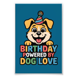 Impression Photo Anniversaire alimenté par l'amour des chiens Desig