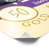 Impression Photo Anniversaire doré noms personnalisés violet (Coin)