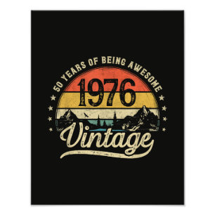 Impression Photo Anniversaire Vintage 1976 50 Ans 50ème