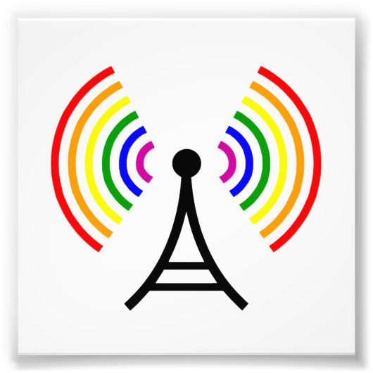 Impression Photo Antenne du signal arc-en-ciel WiFi gay (Devant)