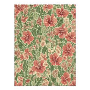 Impression Photo Anthuriums fleurs vintage éphémère motif