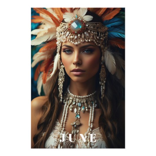 Impression Photo *~ AP53 JUIN ANNIVERSAIRE PEARLS Boho Woman (Devant)