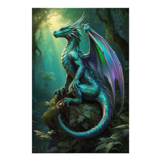 Impression Photo *~* AP88 Enchanter Imaginaire Dragon Wall Art 10 (Devant)