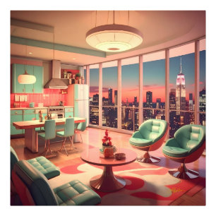 Impression Photo Appartement penthouse futuriste atomique