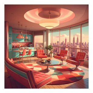 Impression Photo Appartement Urbain Futuriste Atomique