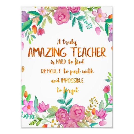 Impression Photo Appréciation de l'enseignant Extraordinaire Signet (Devant)