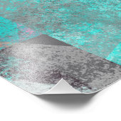 Impression Photo Aqua Blue Turquoise et gris moderne dévêtu (Coin)