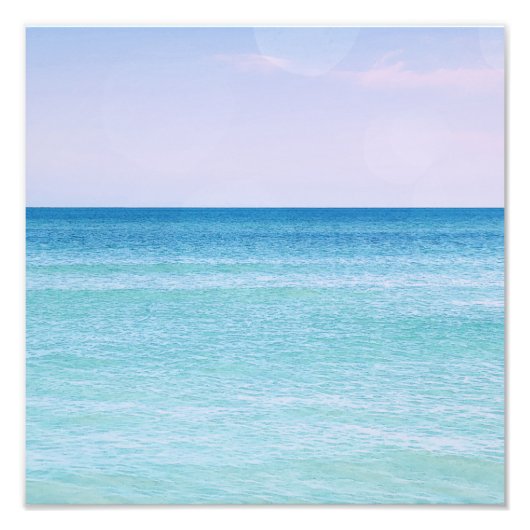 Impression Photo Aqua Turquoise Lavender Ocean Waves Plage tropical (Devant)