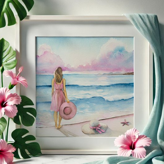 Impression Photo Aquarelle au bord du rivage