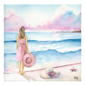 Impression Photo Aquarelle au bord du rivage (Devant)