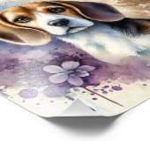 Impression Photo Aquarelle Beagle douce (Coin)