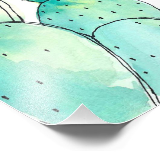 Impression Photo Aquarelle Cactus (Coin)