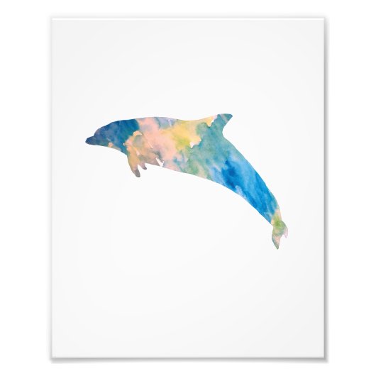 Impression Photo Aquarelle couleur dauphin (Devant)