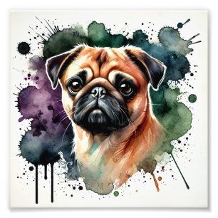 Impression Photo Aquarelle de Carlin adorable