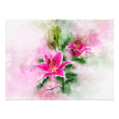 Impression Photo Aquarelle de fleur de Stargazer Lily - wb 02 (Devant)