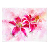 Impression Photo Aquarelle de fleur de Stargazer Lily - wb 03 (Devant)