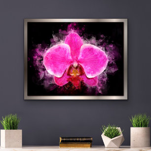 Impression Photo Aquarelle de fleur d'orchidée - rose bb 02