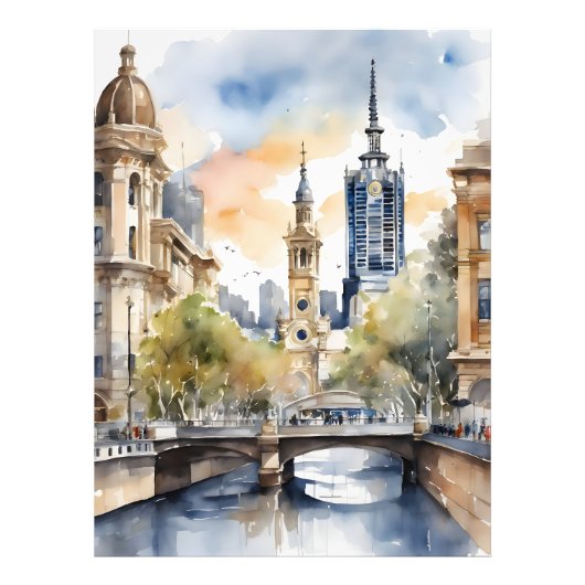 Impression Photo Aquarelle de Melbourne (Devant)