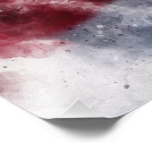 Impression Photo Aquarelle de silhouette de valet avec drapeau amér (Coin)